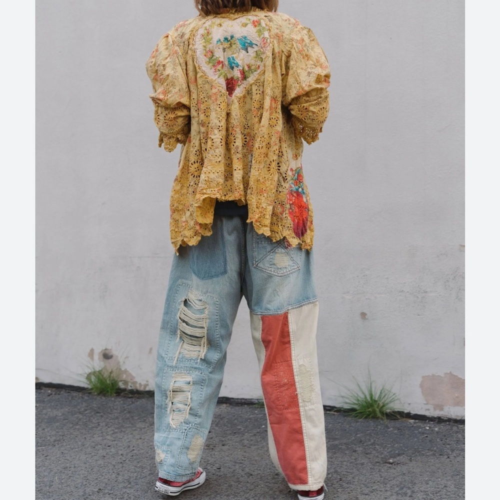 Magnolia Pearl Miners Denim in Americana OS Bohemian Oversized Relaxed Boho Jean - Picture 2 of 16